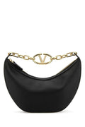 Valentino Garavani Women Black Leather Small Hobo Vlogo Moon Handbag