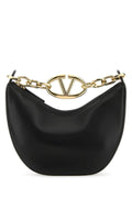 Valentino Garavani Women Black Leather Small Hobo Vlogo Moon Handbag