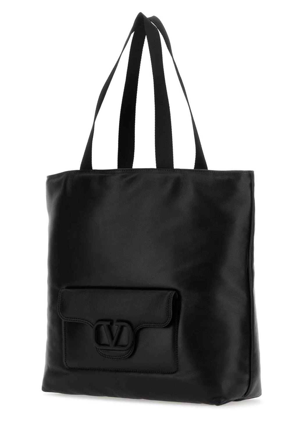 Valentino Garavani Men Black Nappa Leather Valentino Garavani Noir Shopping Bag
