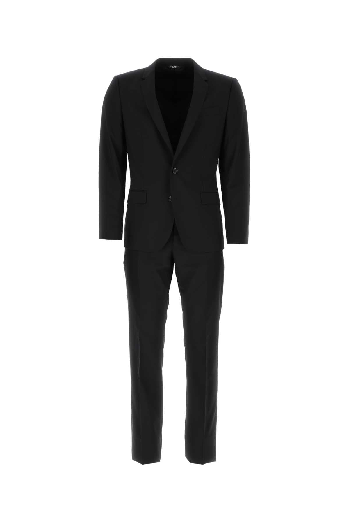 Dolce & Gabbana Men Black Stretch Wool Tuxedo