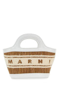 Marni Women Two-Tone Raffia And Leather Micro Tropicalia Summer Handbag