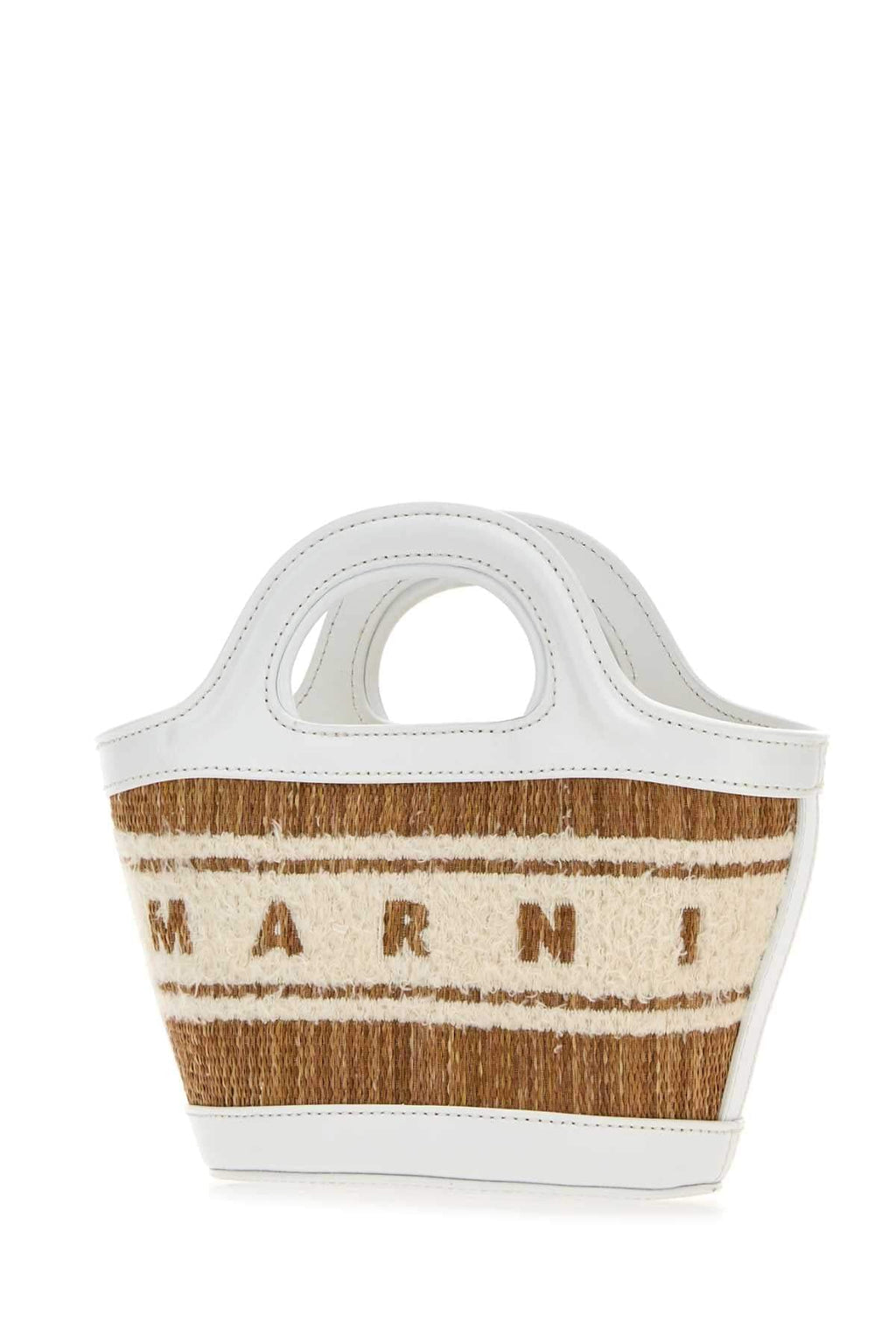Marni Women Two-Tone Raffia And Leather Micro Tropicalia Summer Handbag