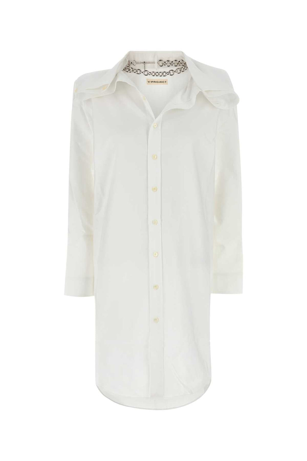 Y Project Women White Oxford Shirt Dress
