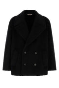 Valentino Garavani Men Black Mohair And Wool Coat