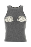 Magda Butrym Women Grey Cashmere Tank Top