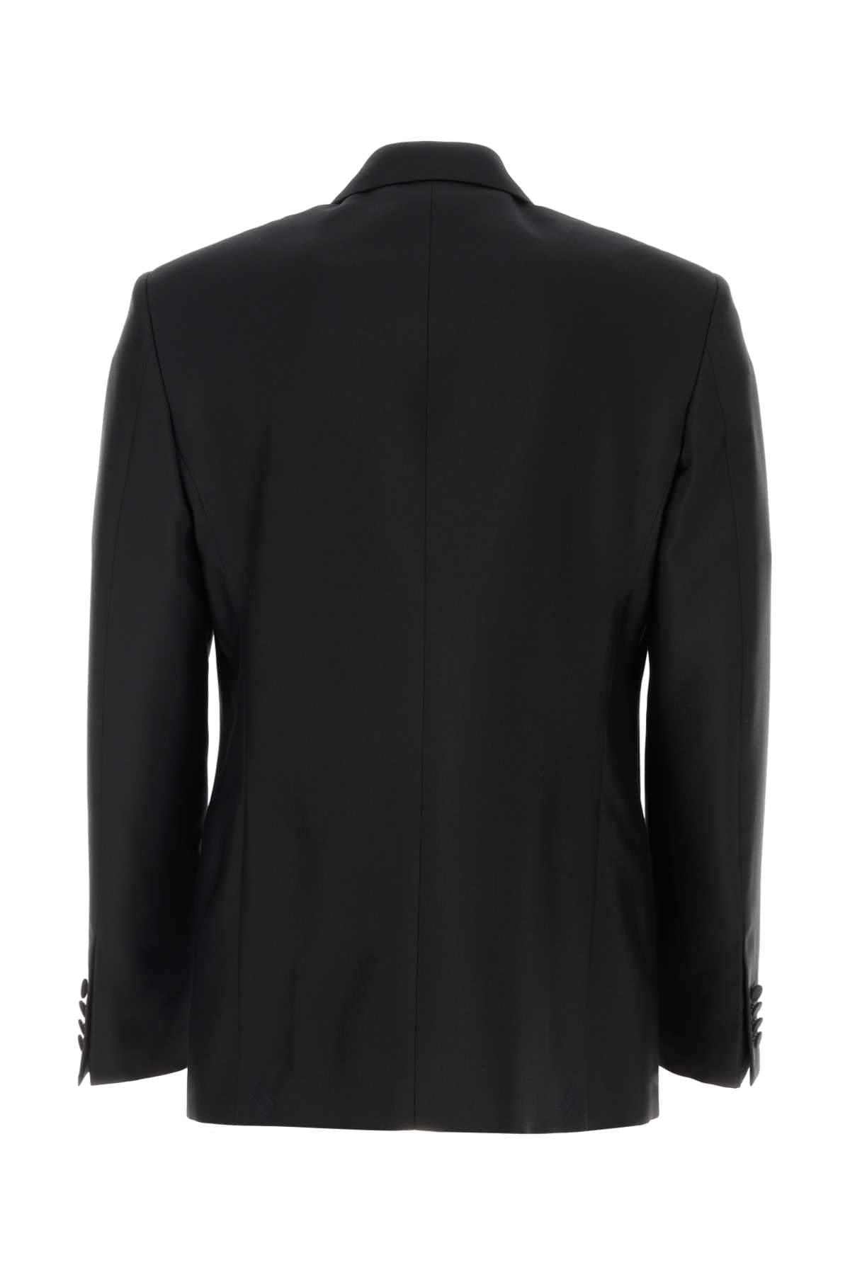 Burberry Men Black Wool Blend Blazer