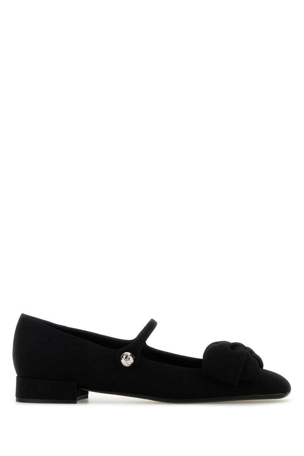 Valentino Garavani Women Black Crepe Bowjane Ballerinas