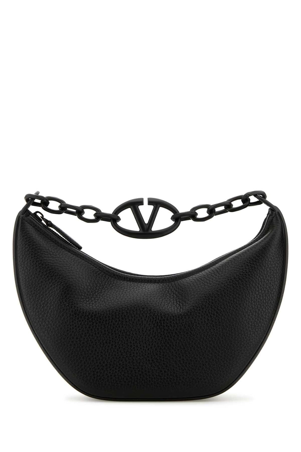 Valentino Garavani Women Black Leather Hobo Vlogo Moon Handbag