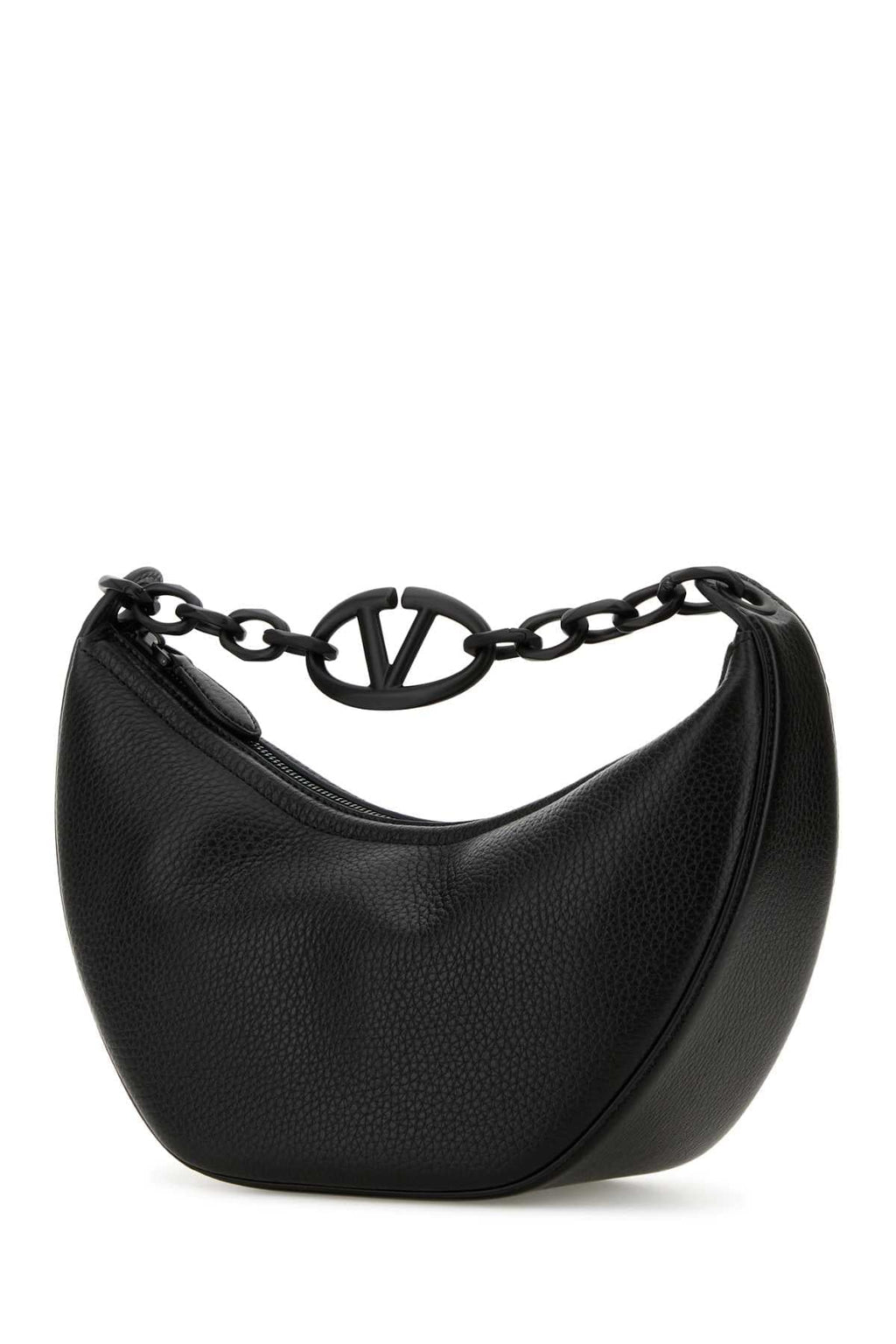 Valentino Garavani Women Black Leather Hobo Vlogo Moon Handbag