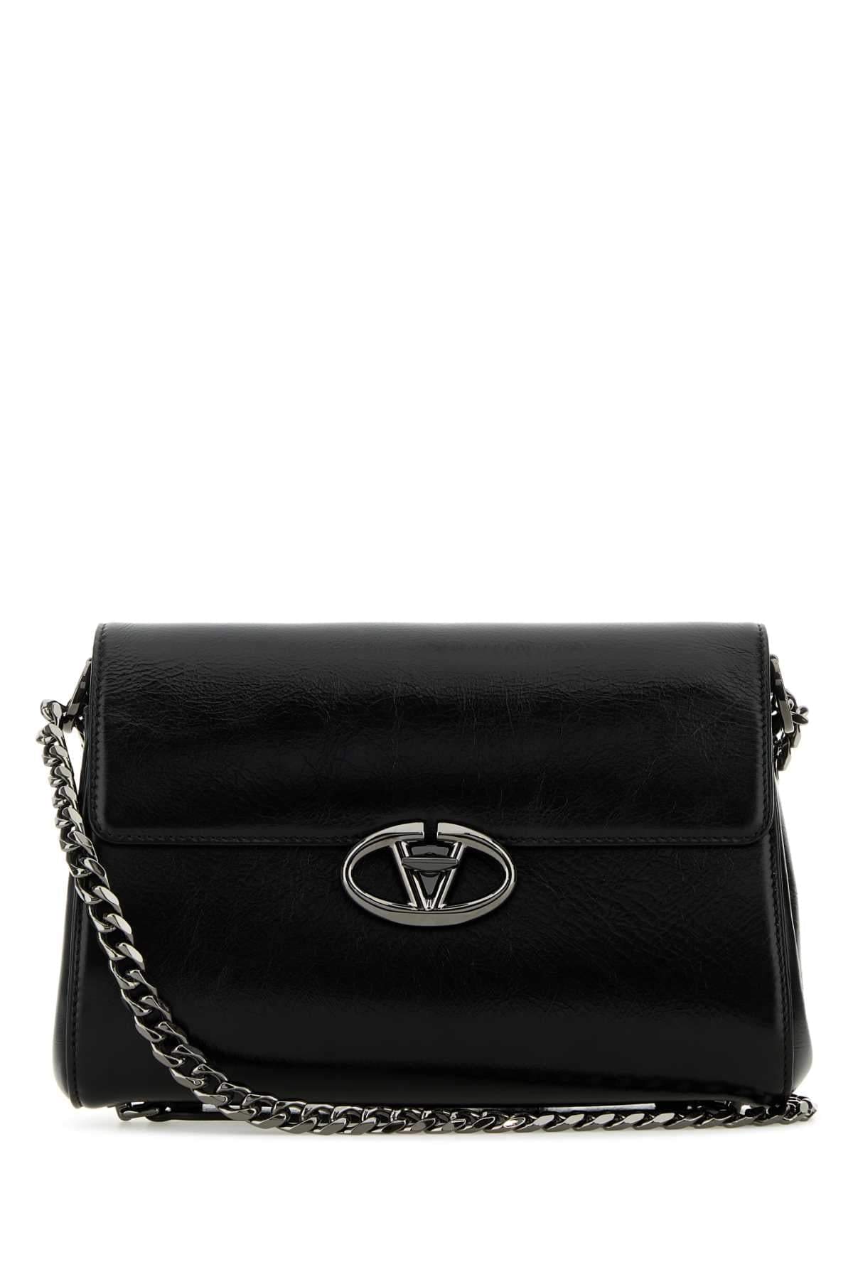 Valentino Garavani Women Black Leather Vlogo Shoulder