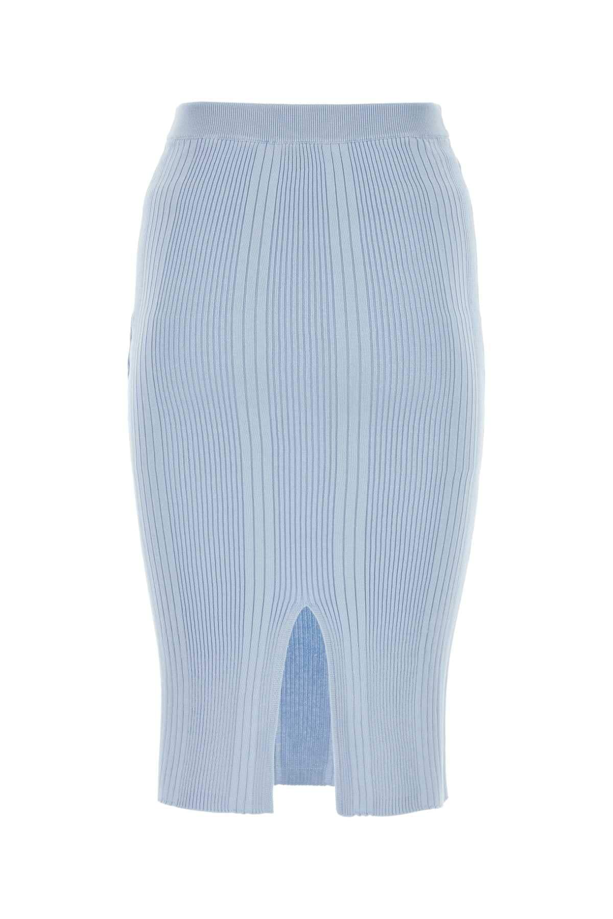 Bottega Veneta Women Pastel Light-Blue Cotton Skirt