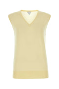 Bottega Veneta Women Pastel Yellow Cotton Blend Vest