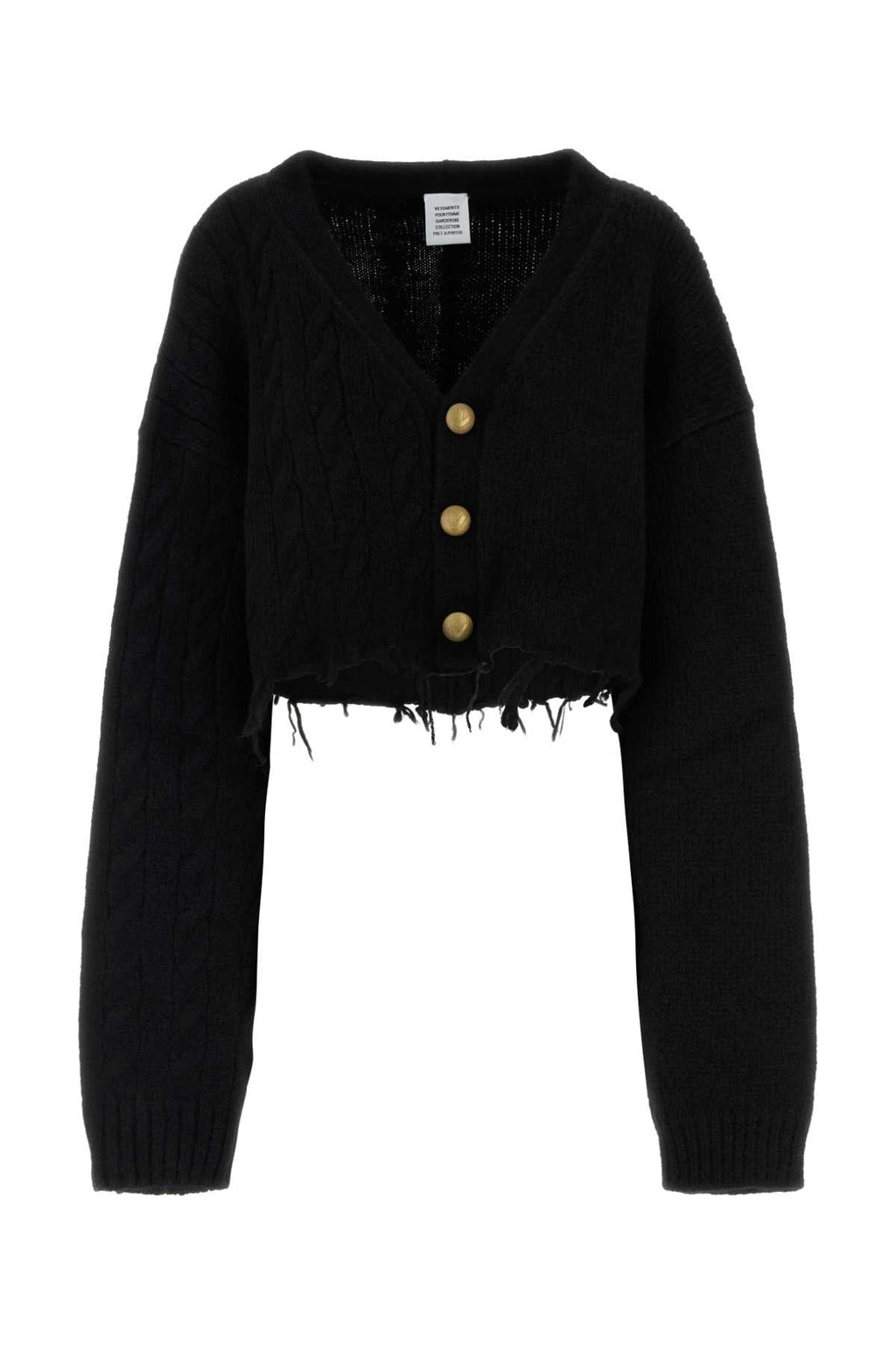 Vetements Women Black Alpaca Blend Cardigan