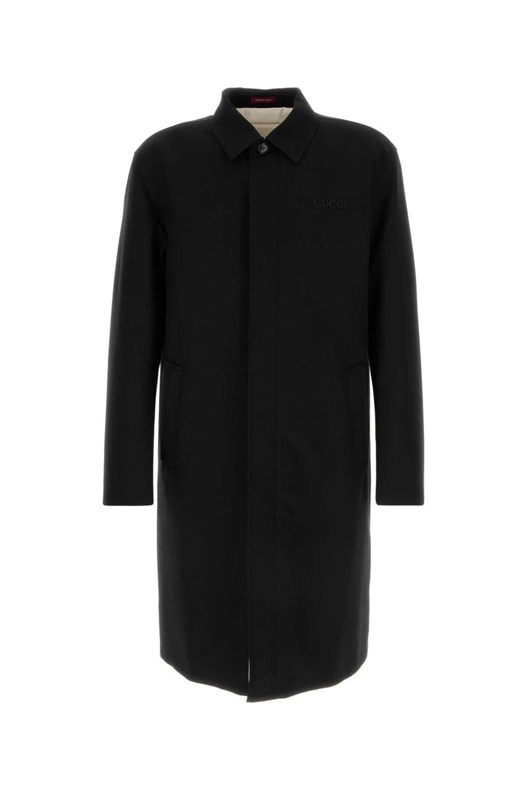 Gucci Men Black Wool Coat