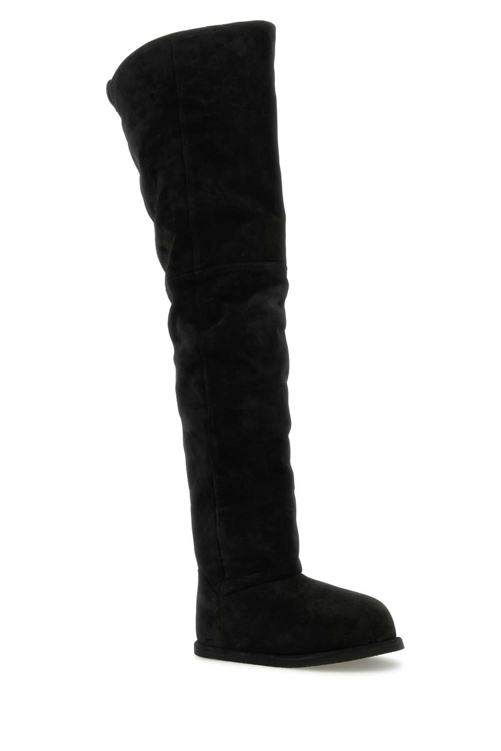 Amina Muaddi Women Black Suede Heidi Over-The-Knee Boots