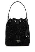 Prada Women Black Nylon Bucket Bag