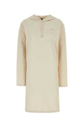 Prada Women Cream Stretch Cotton Sweatshirt Dress