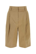 Prada Women Beige Cotton Bermuda Shorts