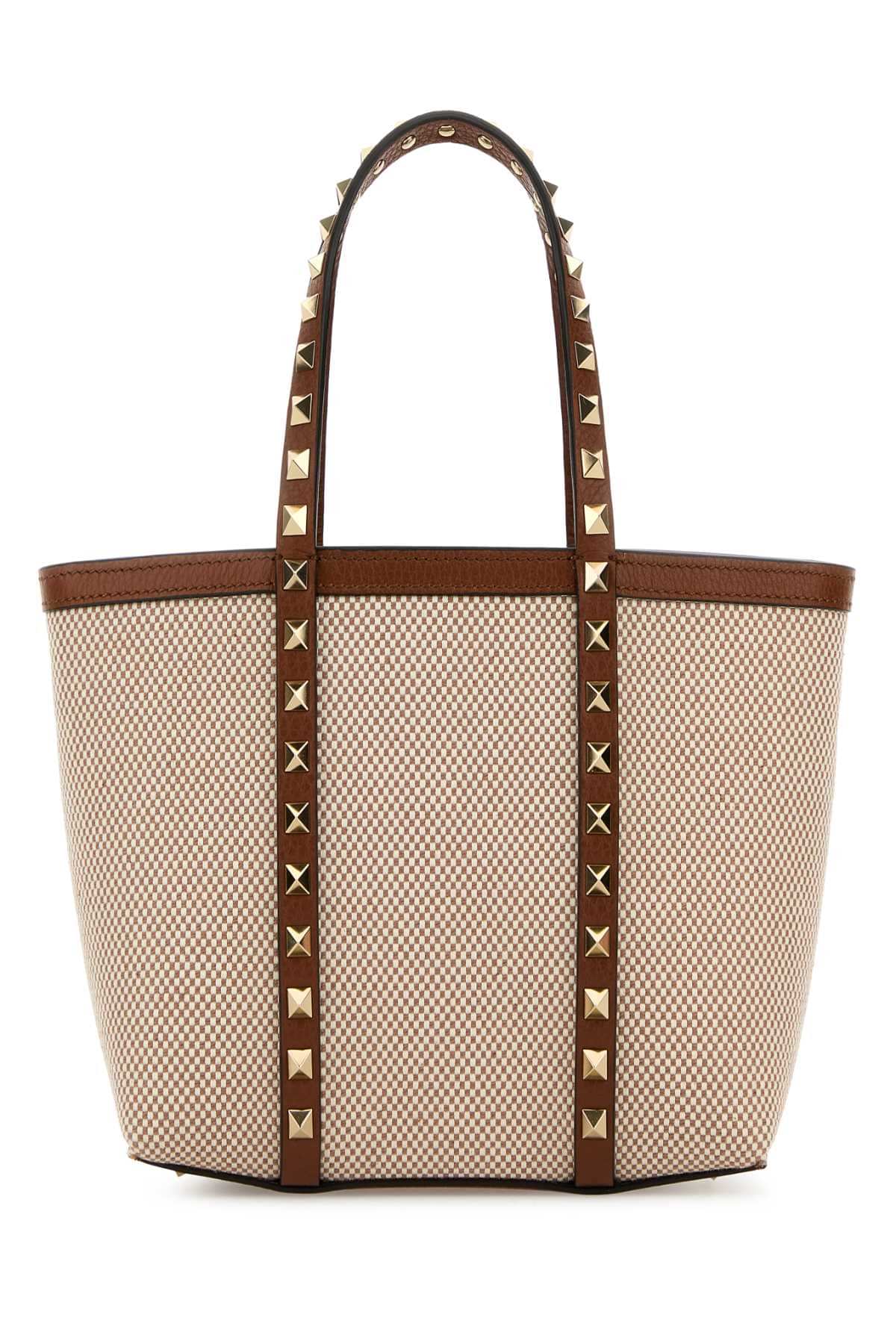 Valentino Garavani Women Two-Tone Canvas Medium Rockstud Handbag