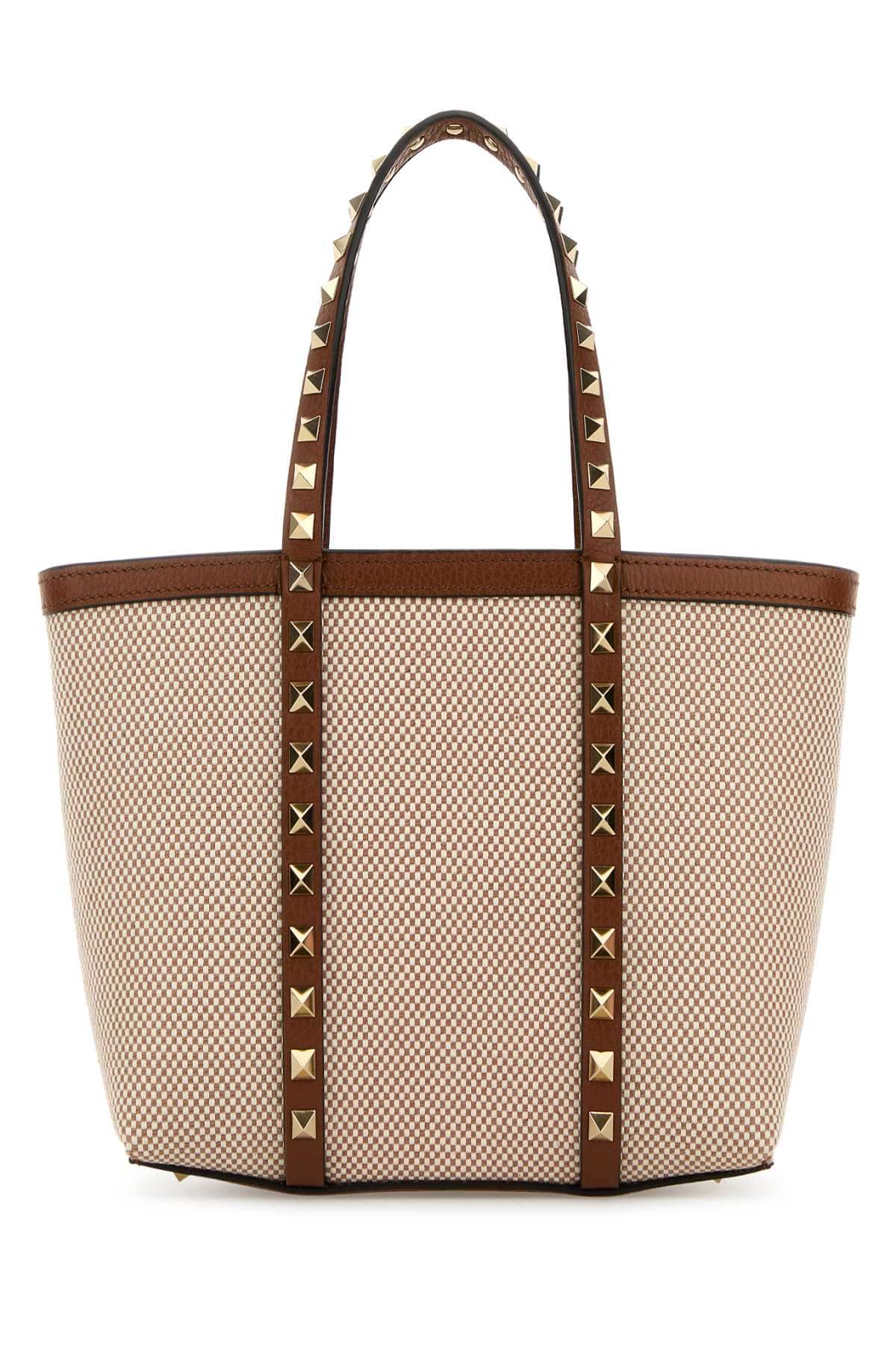 Valentino Garavani Women Two-Tone Canvas Medium Rockstud Handbag