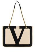 Valentino Garavani Women Sand Leather Medium Viva Superstar Shopping Bag