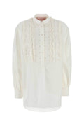 Valentino Garavani Women White Cotton Blend Blouse