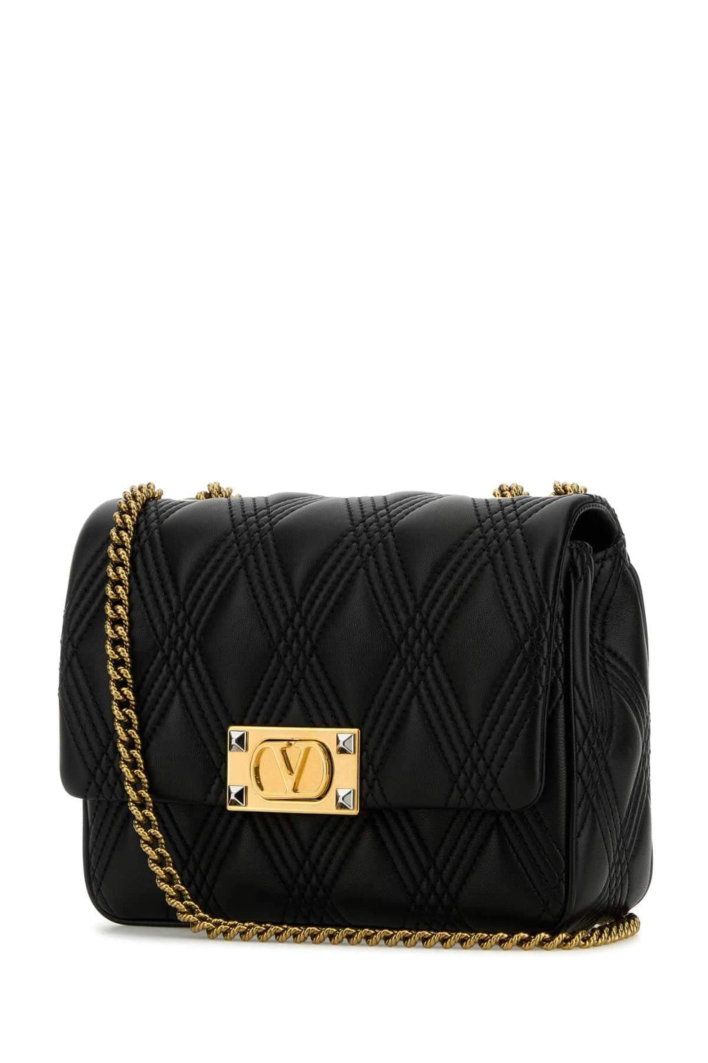 Valentino Garavani Women Black Nappa Leather Medium Quiltie 67 Shoulder Bag