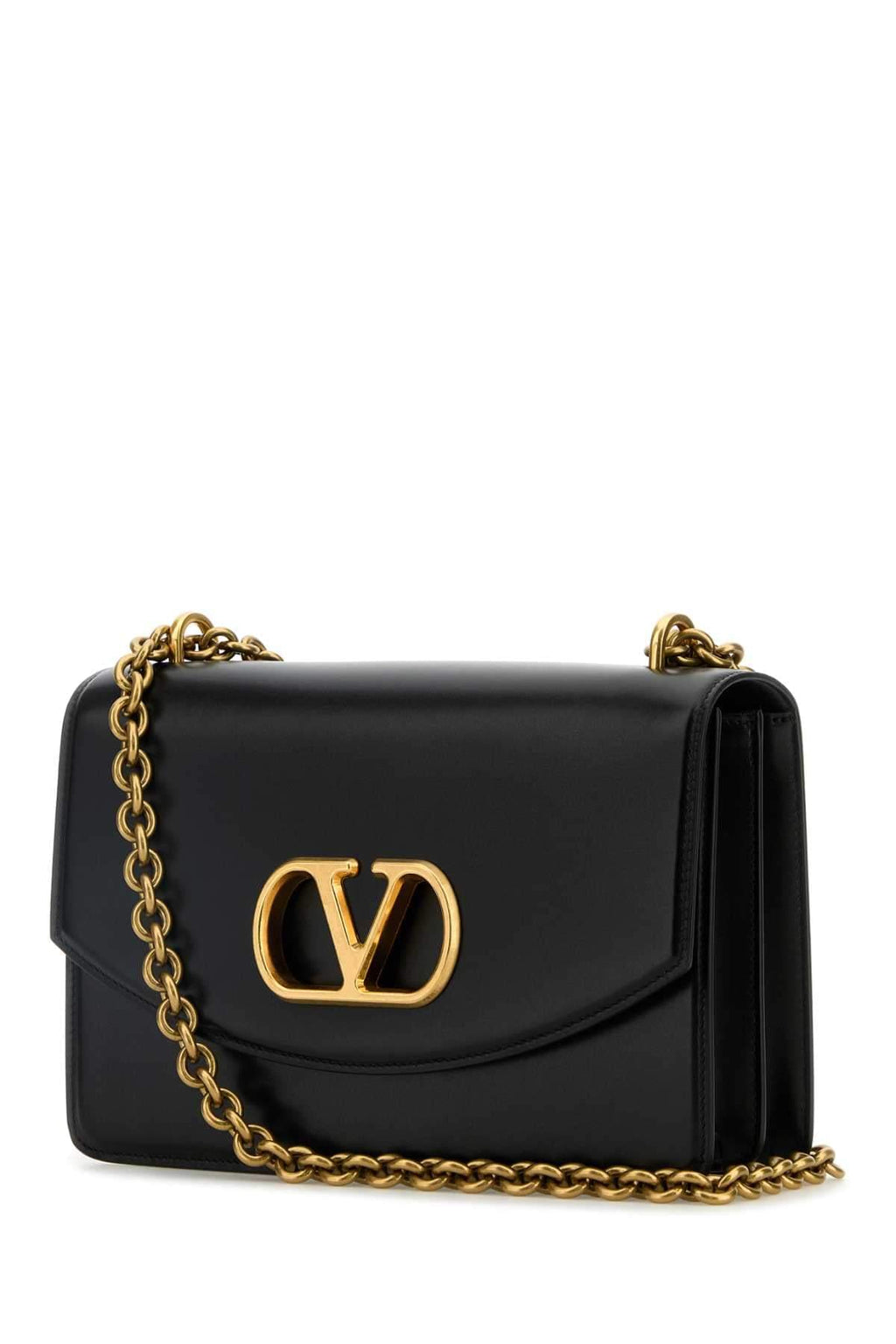 Valentino Garavani Women Black Leather Vain Shoulder Bag