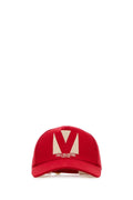 Valentino Garavani Women Red Cotton Baseball Cap