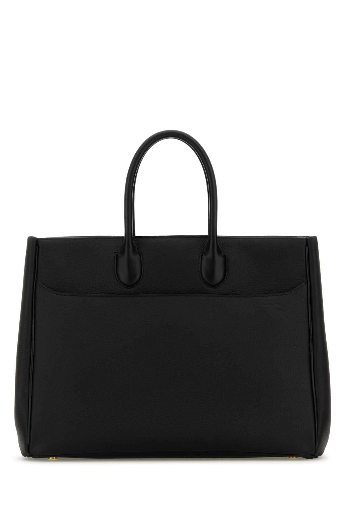Burberry Women Black Leather Medium Rocking Horse Handbag