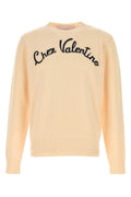 Valentino Garavani Men Cream Wool Sweater