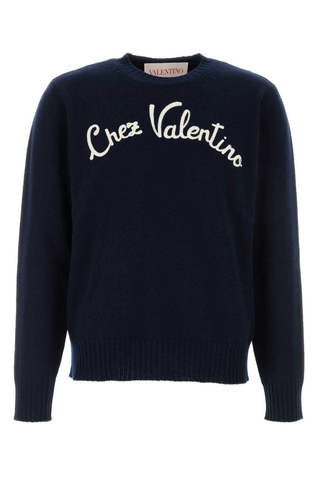 Valentino Garavani Men Navy Blue Wool Sweater