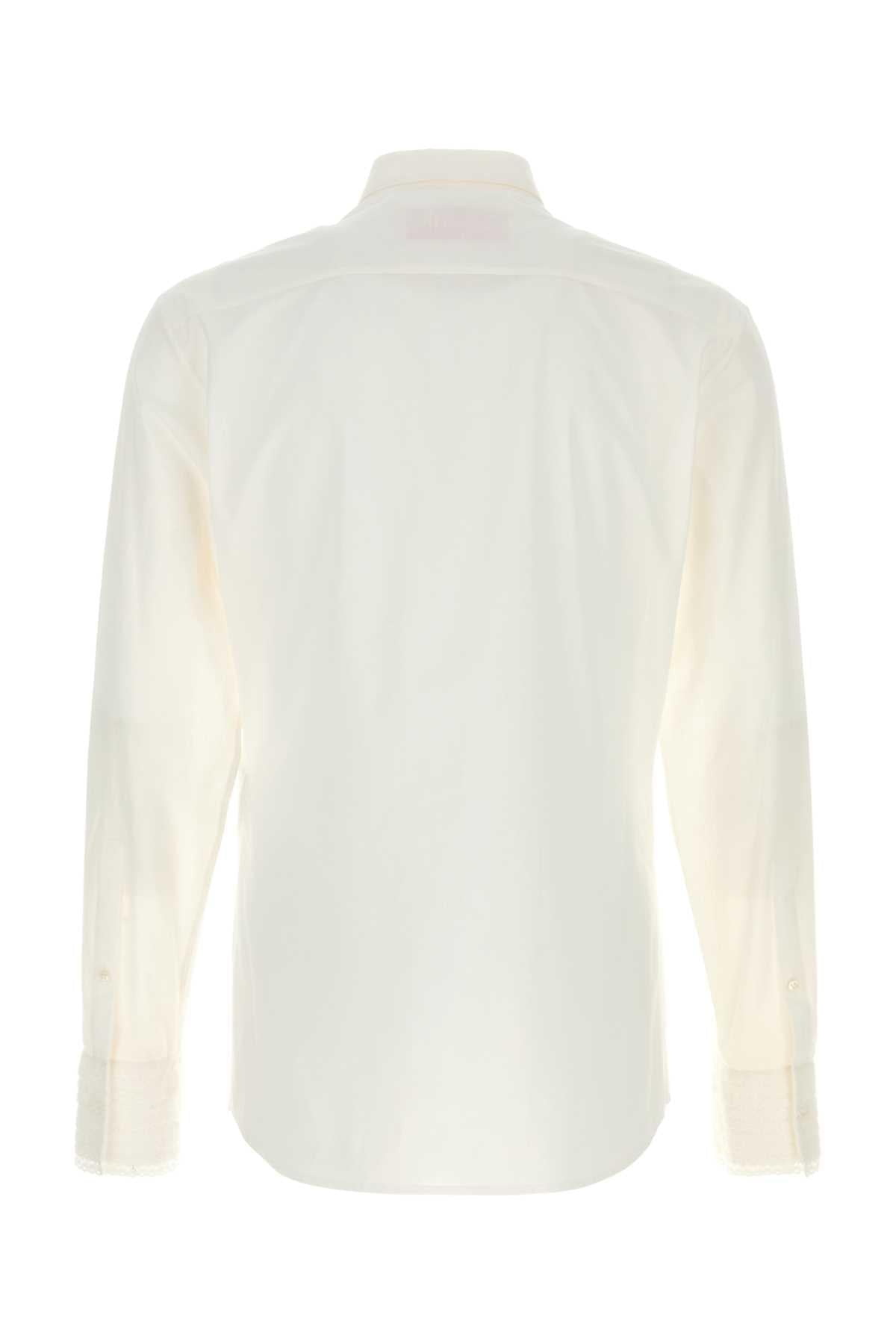 Valentino Garavani Men White Cotton Shirt