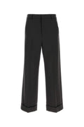 Valentino Garavani Men Charcoal Wool Pant