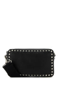 Valentino Garavani Men Black Leather Rockstud Crossbody Bag
