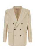 Valentino Garavani Men Beige Linen Blend Blazer