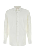 Prada Men White Stretch Cotton Blend Shirt