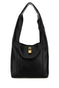 Saint Laurent Women Black Leather Tanger Shopping Bag
