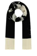 Alexander Mcqueen Women Ivory Silk Blend Scarf