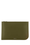 Alexander Mcqueen Men Olive Green Leather Large Sling Pouch