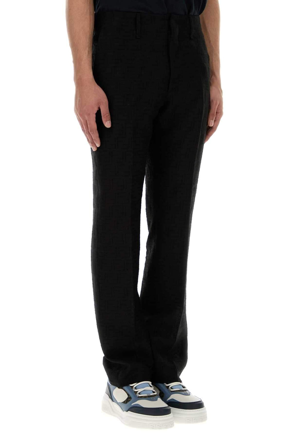 Fendi Men Black Linen Blend Pant