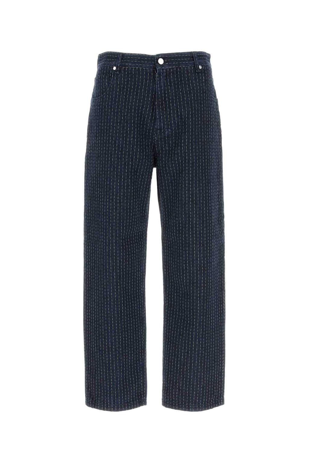 Fendi Men Embroidered Stretch Denim Jeans