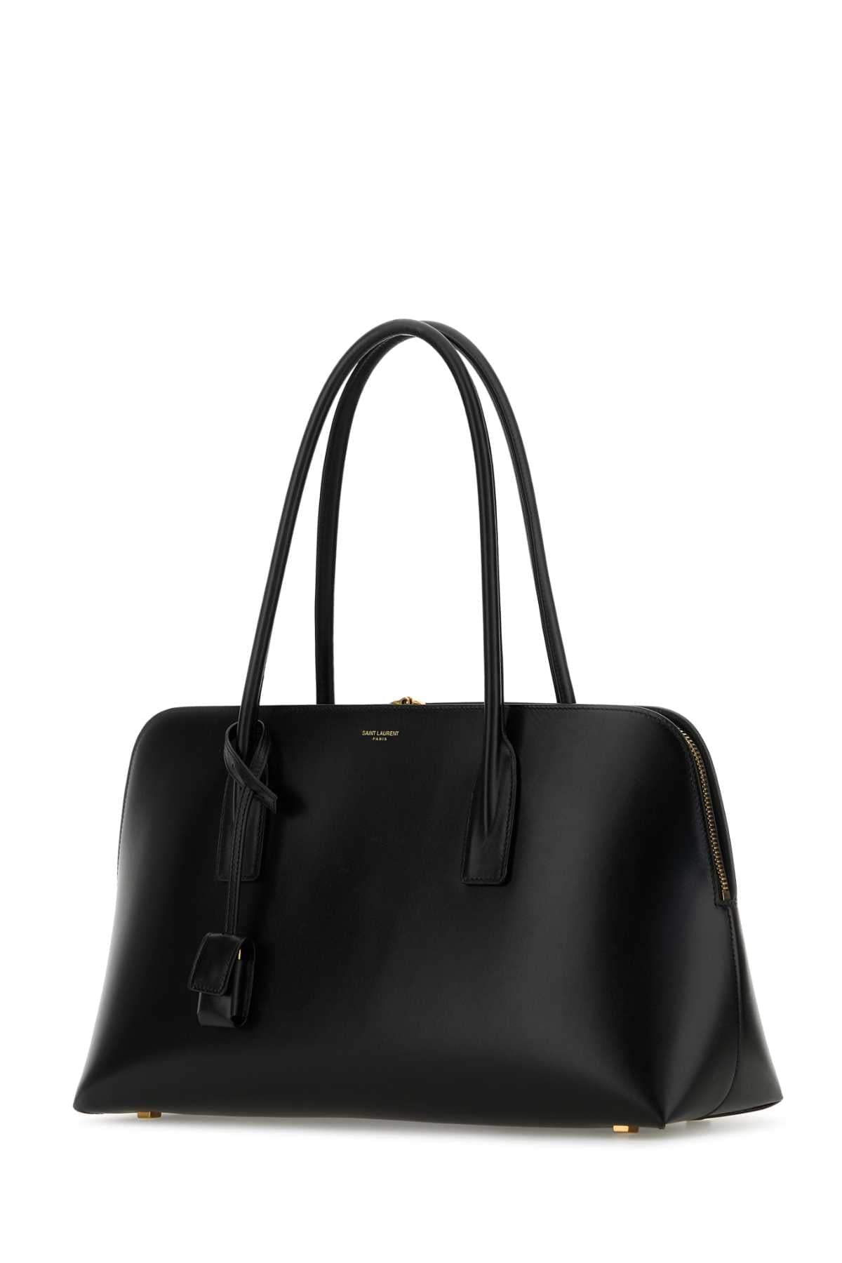 Saint Laurent Women Black Leather Shopping Bag
