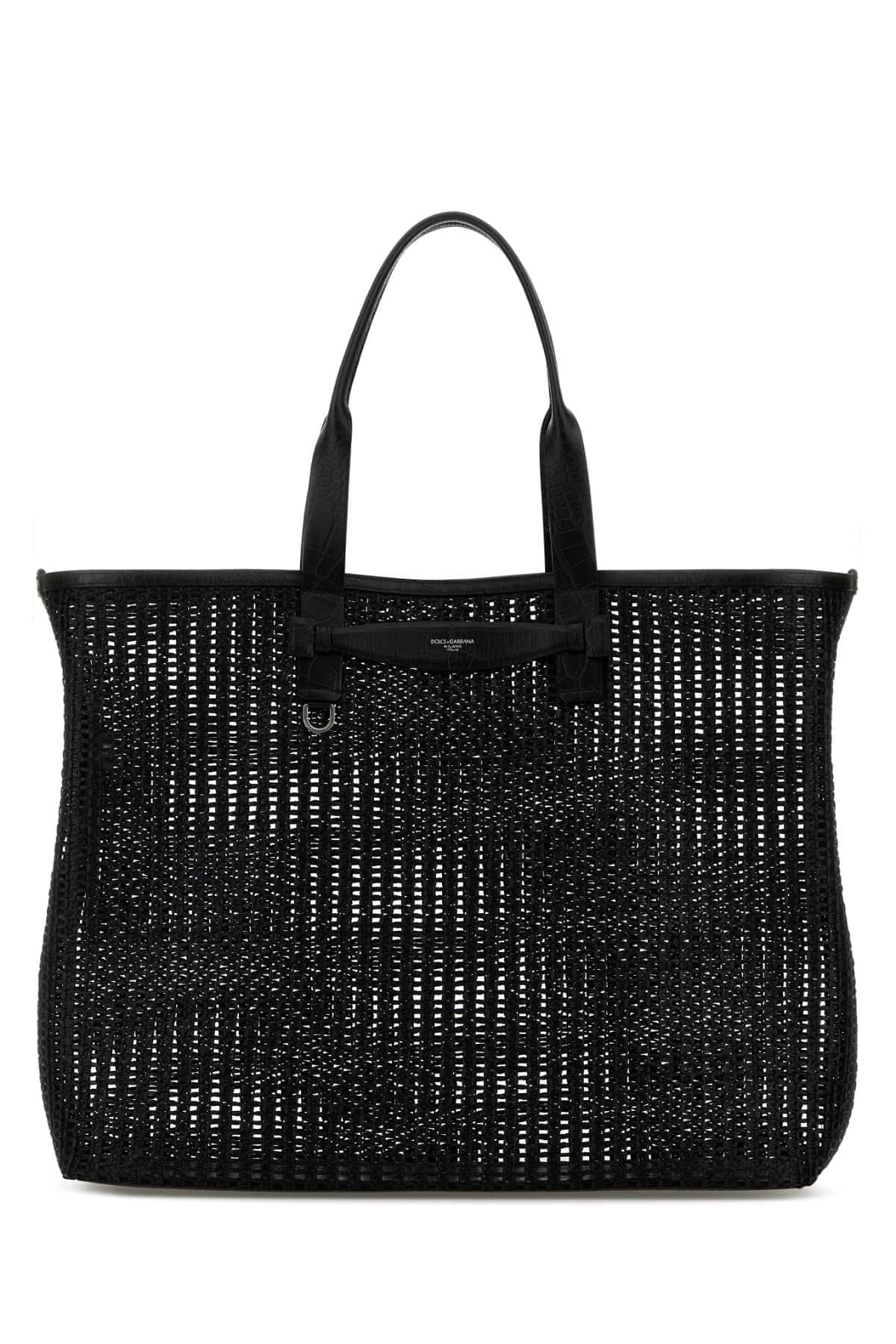 Dolce & Gabbana Men Black Mesh Shopping Bag