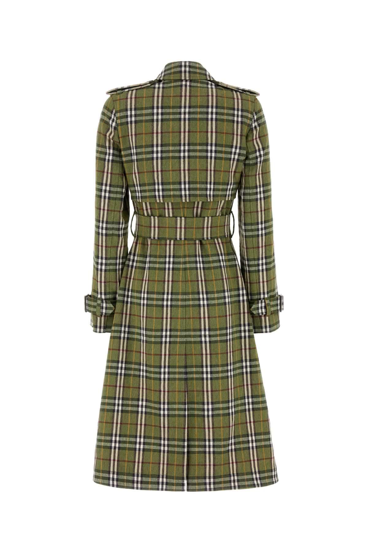 Burberry Women Embroidered Stretch Linen Trench Coat