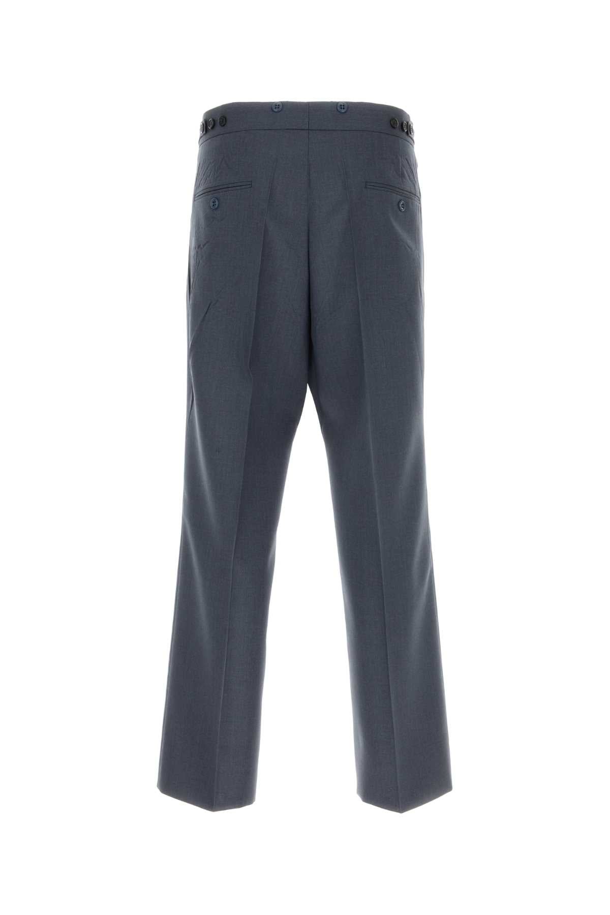 Prada Men Blue Mohair Blend Pant