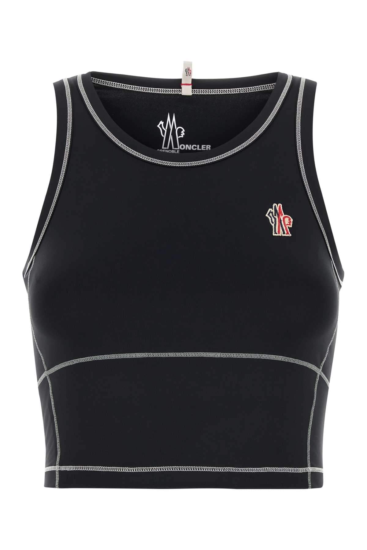 Moncler Grenoble Women Black Stretch Nylon Top