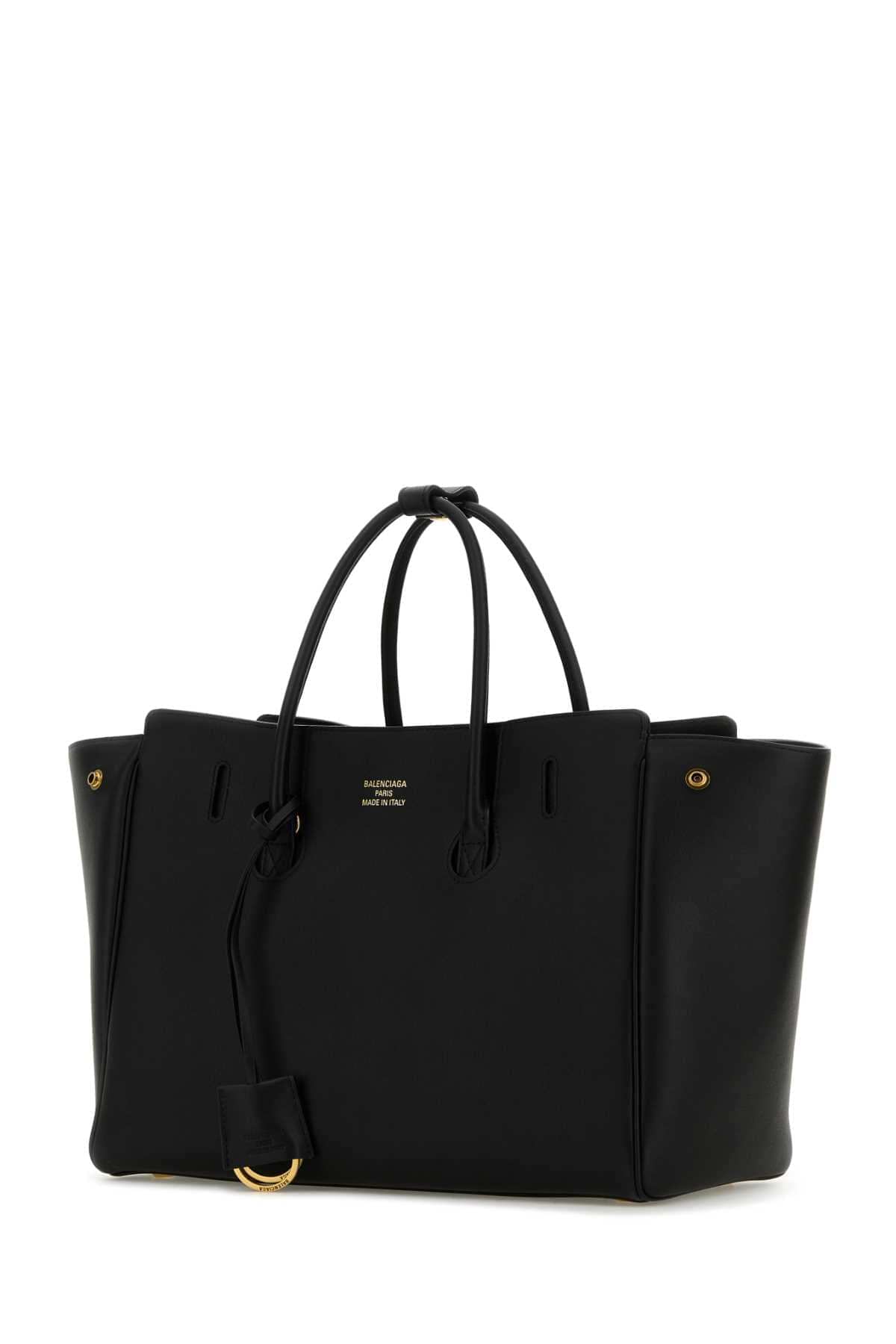 Balenciaga Women Black Leather Small Carry All Hempton Handbag