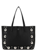 Valentino Garavani Women Black Leather Vlogo Signature Shopping Bag