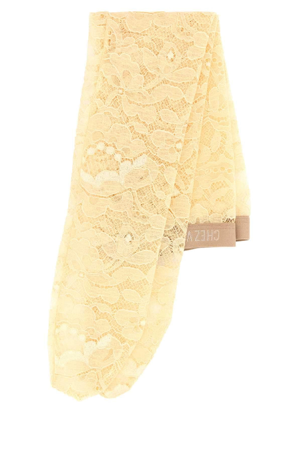 Valentino Garavani Women Cream Stretch Lace Socks